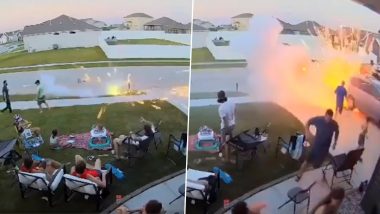 Huge Ball of Fire Erupts As Firecrackers Bombard Violently Amidst a Celebration; Viral Video Will Scare The Hell Out of You!